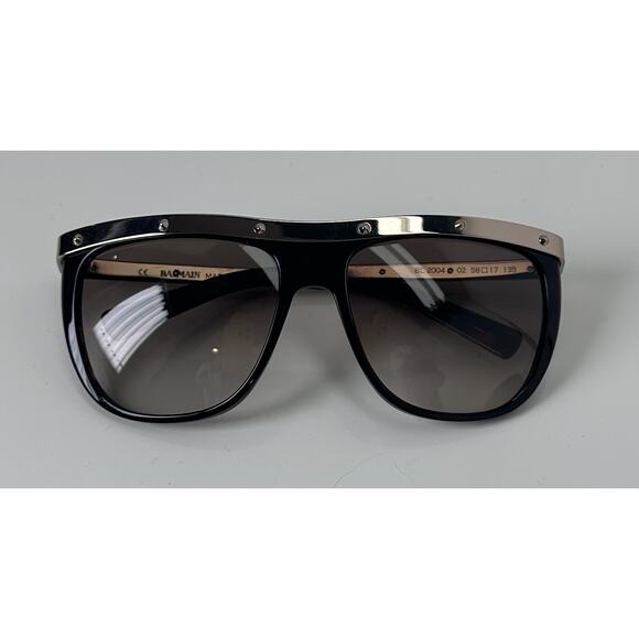 ⭐️ Balmain 02 Gold Tortoise Frame Brown Gradient Lenses Gold Bar Sunglasses RARE main image 10
